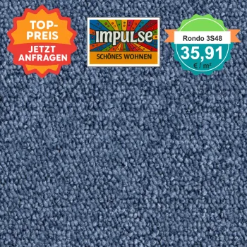 Vorwerk Teppichboden in Draufsicht – klassisches Blau mit dichter Schlingenoberfläche, gleichmäßig und strapazierfähig